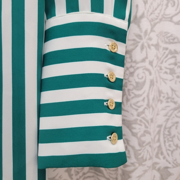 Chicos black label green and white stripe tunic size 00 - Picture 6 of 6